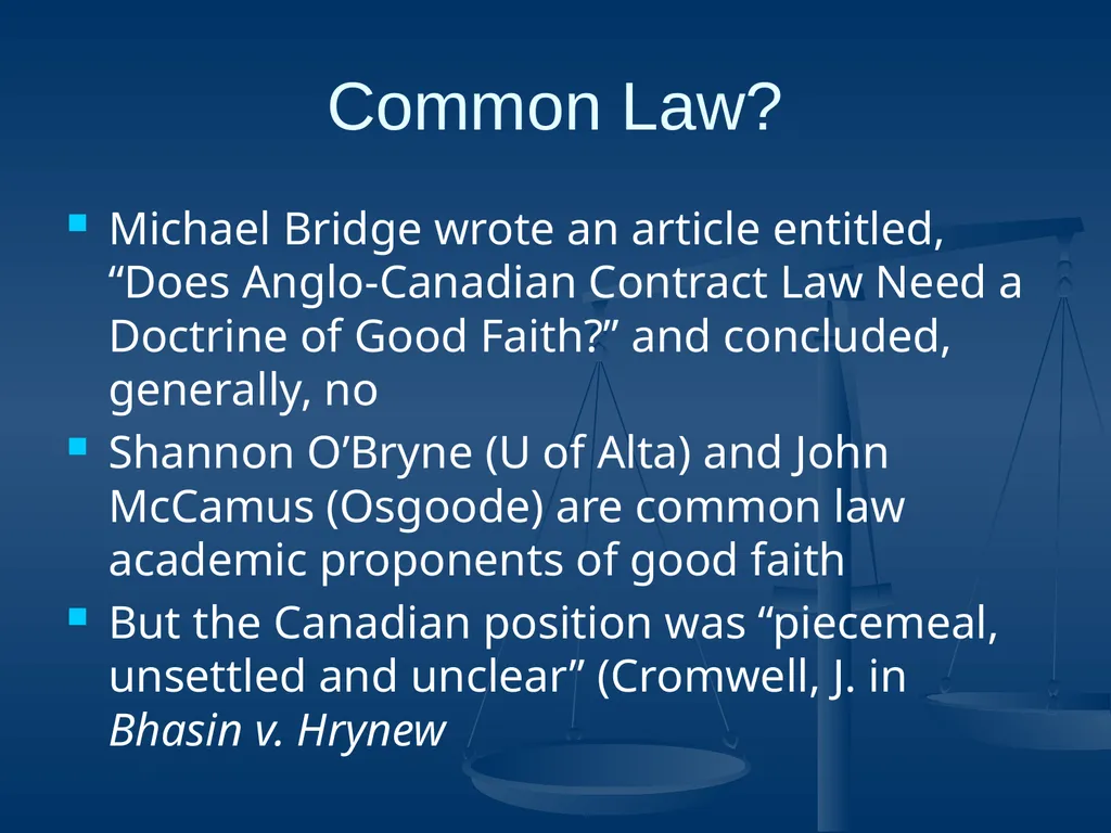 Good Faith in Contractual Relations Professor - slide 11 of 38
