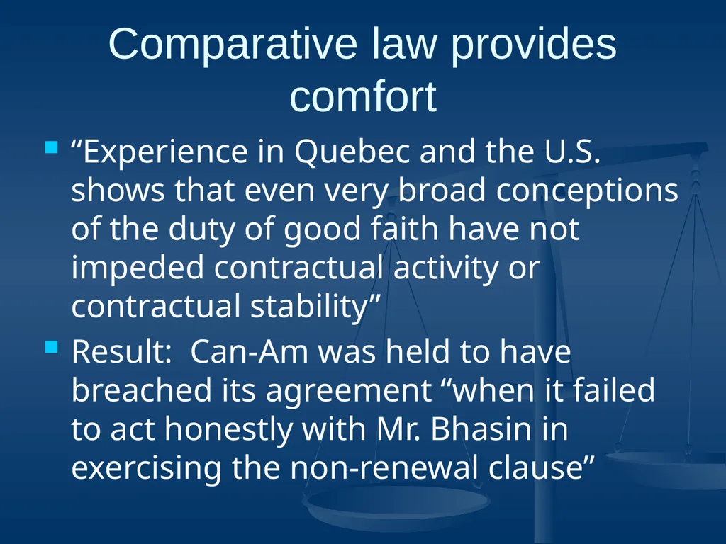 Good Faith in Contractual Relations Professor - slide 34 of 38