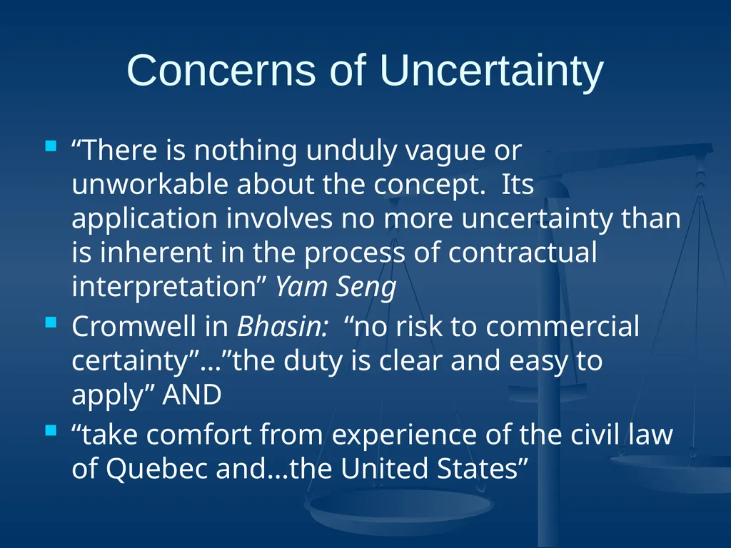 Good Faith in Contractual Relations Professor - slide 32 of 38
