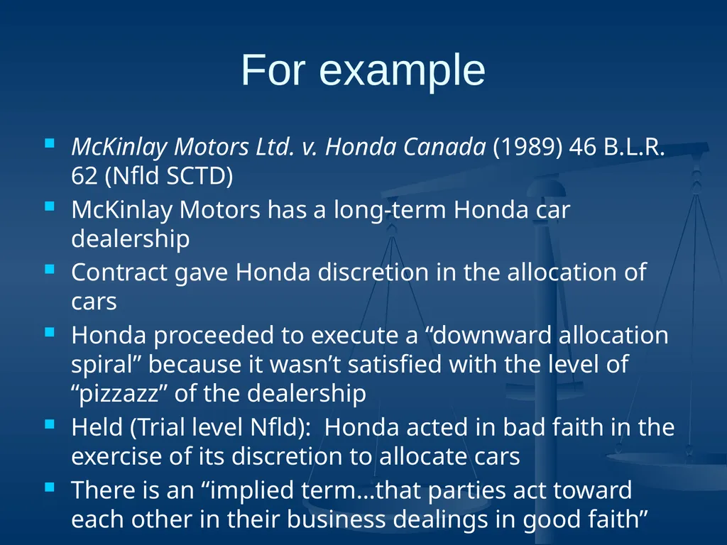 Good Faith in Contractual Relations Professor - slide 14 of 38