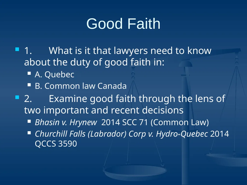Good Faith in Contractual Relations Professor - slide 2 of 38