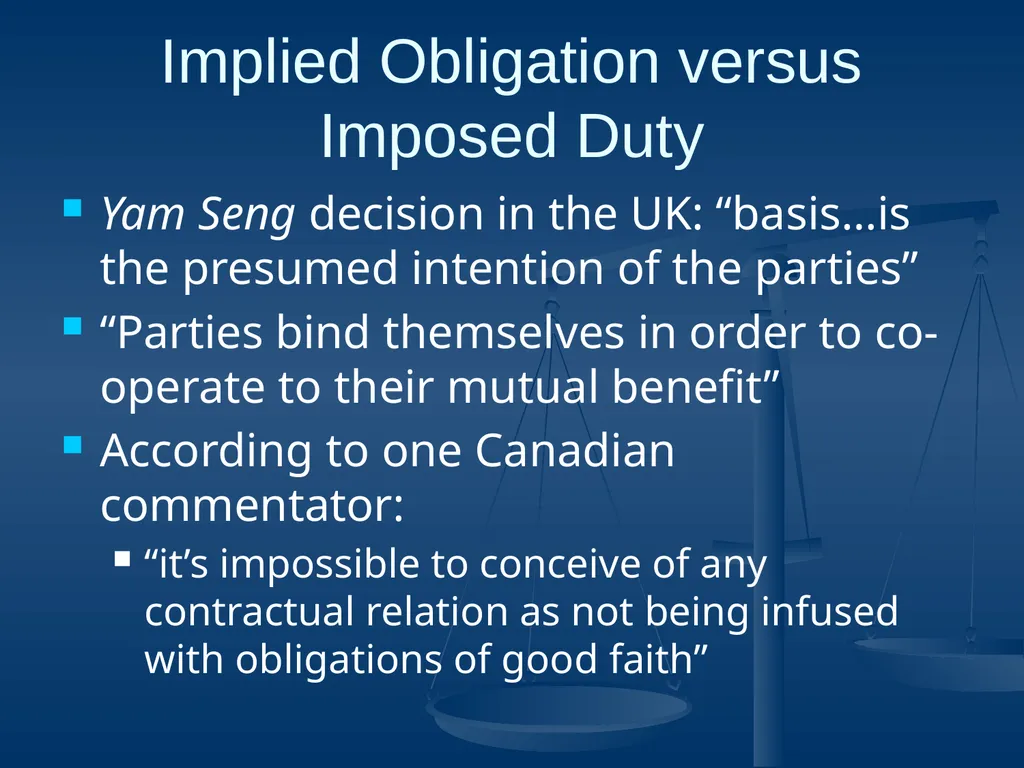 Good Faith in Contractual Relations Professor - slide 26 of 38