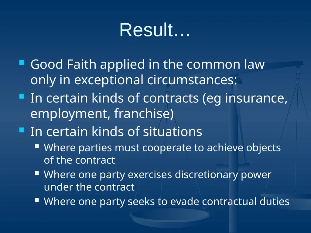 Good Faith in Contractual Relations Professor - slide 13 of 38