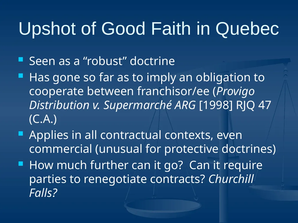 Good Faith in Contractual Relations Professor - slide 9 of 38