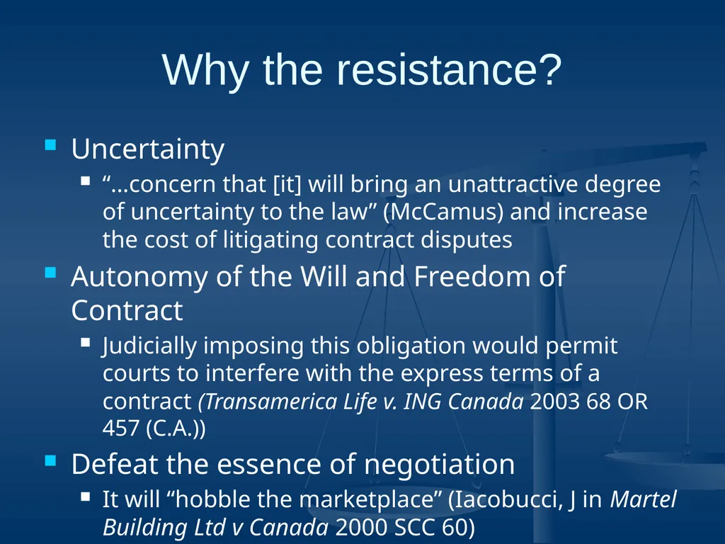 Good Faith in Contractual Relations Professor - slide 12 of 38