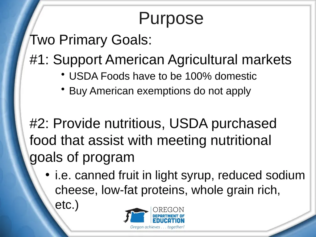 An Introduction to the USDA Food Distribution - slide 3 of 15