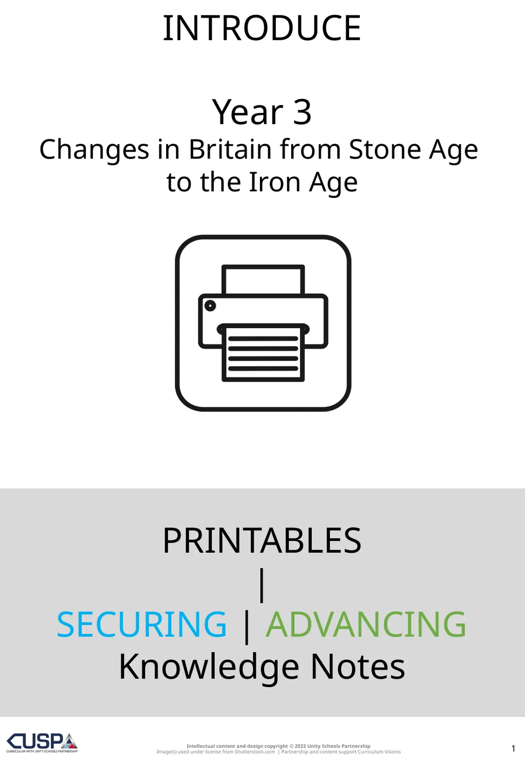 PRINTABLES | SECURING | ADVANCING Knowledge Notes - slide 1 of 20