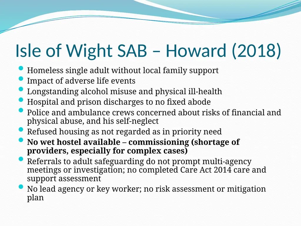 Self-neglect: the evidence-base from safeguarding - slide 32 of 50