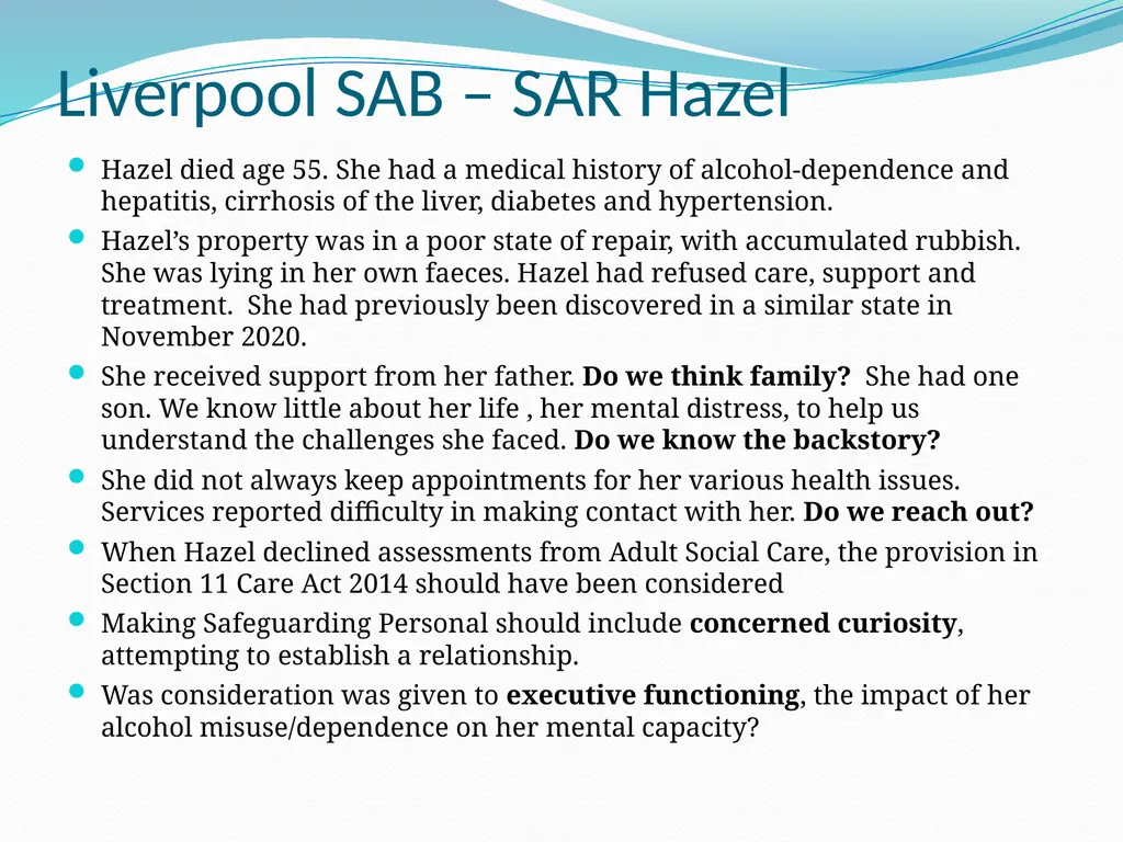 Self-neglect: the evidence-base from safeguarding - slide 14 of 50