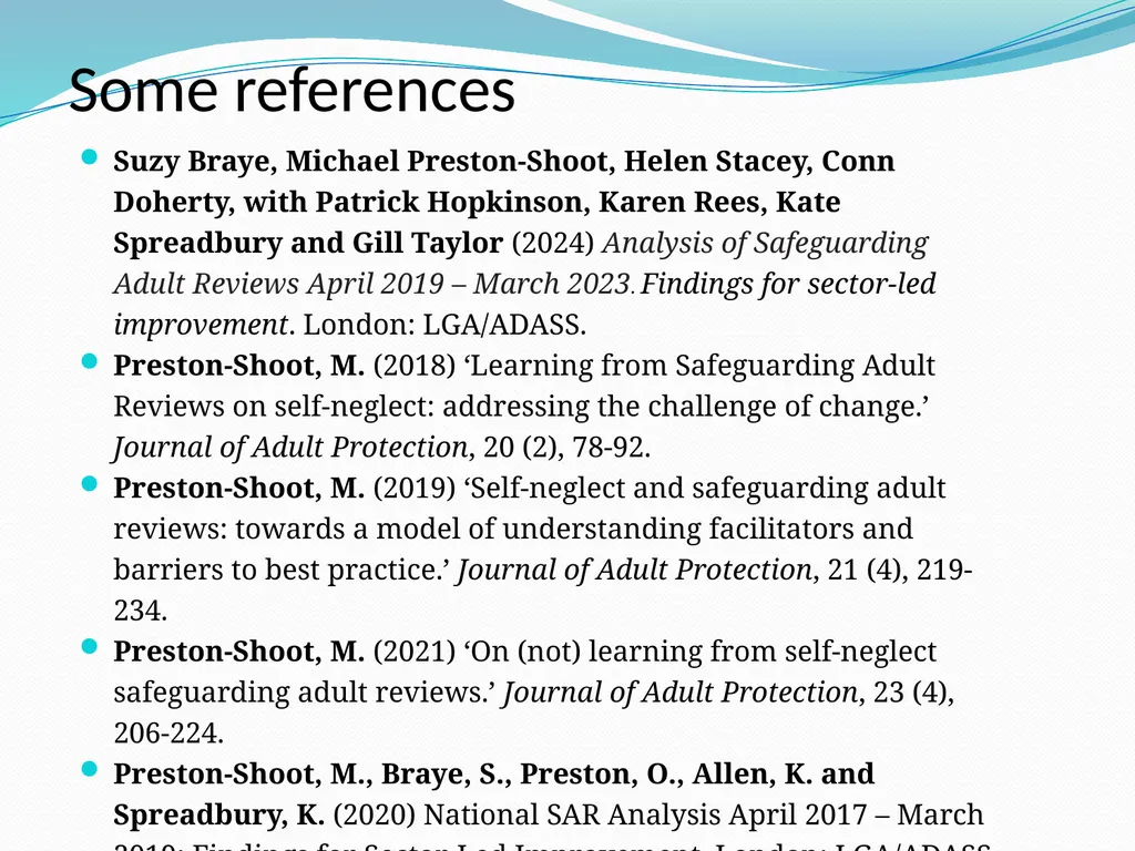 Self-neglect: the evidence-base from safeguarding - slide 49 of 50