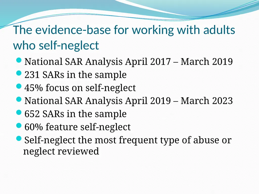 Self-neglect: the evidence-base from safeguarding - slide 5 of 50