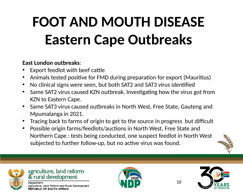 DATE: 27 AUGUST 2024 FOOT AND MOUTH DISEASE IN - slide 10 of 23