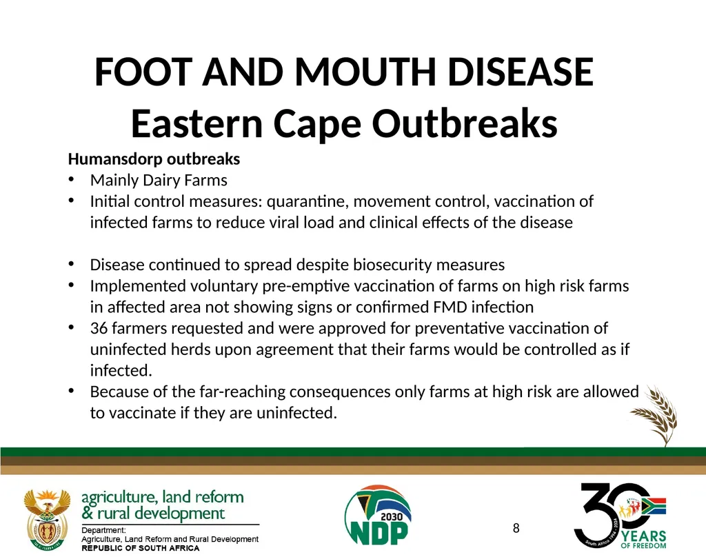 DATE: 27 AUGUST 2024 FOOT AND MOUTH DISEASE IN - slide 8 of 23