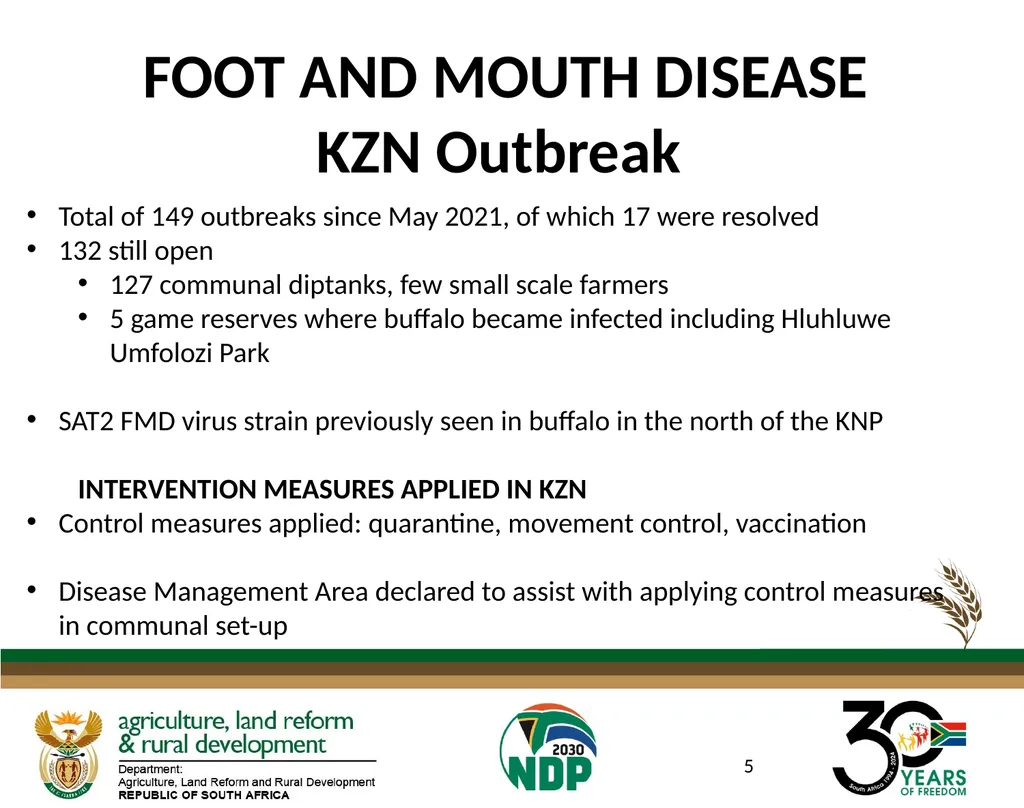 DATE: 27 AUGUST 2024 FOOT AND MOUTH DISEASE IN - slide 5 of 23