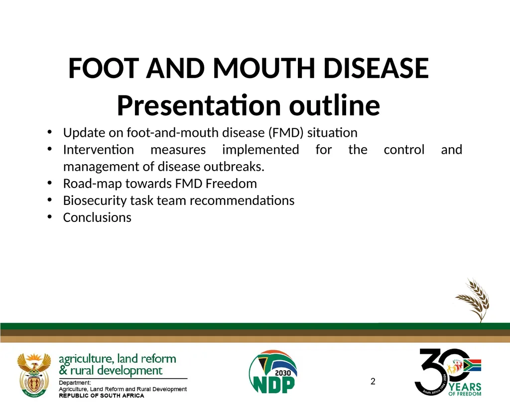 DATE: 27 AUGUST 2024 FOOT AND MOUTH DISEASE IN - slide 2 of 23