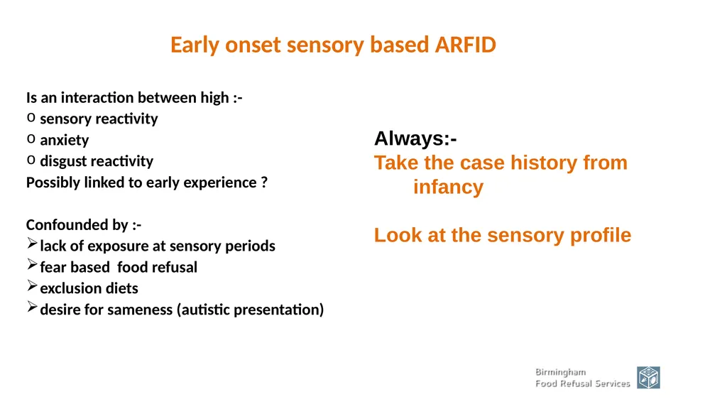 Dr Gillian Harris Understanding ARFID; diagnosis - slide 13 of 28