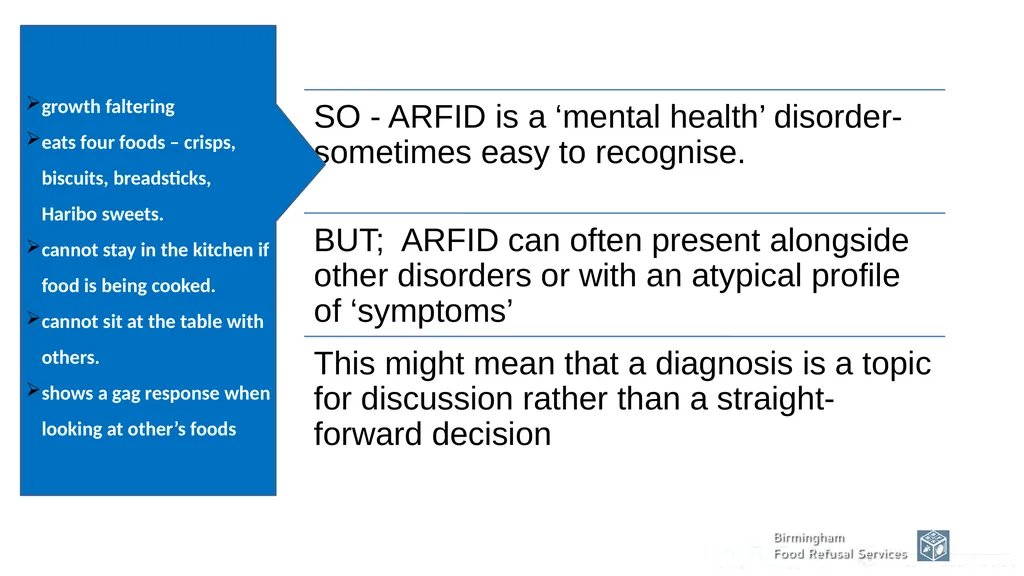Dr Gillian Harris Understanding ARFID; diagnosis - slide 10 of 28