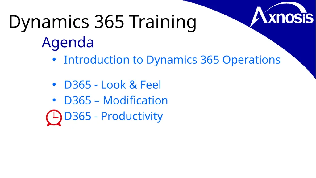 Microsoft Dynamics Look & Feel… D365 Training - slide 22 of 26