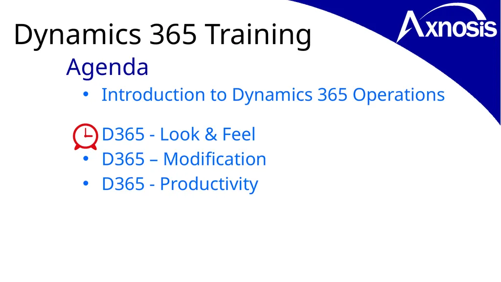 Microsoft Dynamics Look & Feel… D365 Training - slide 9 of 26