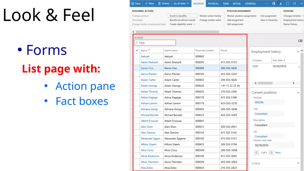 Microsoft Dynamics Look & Feel… D365 Training - slide 13 of 26