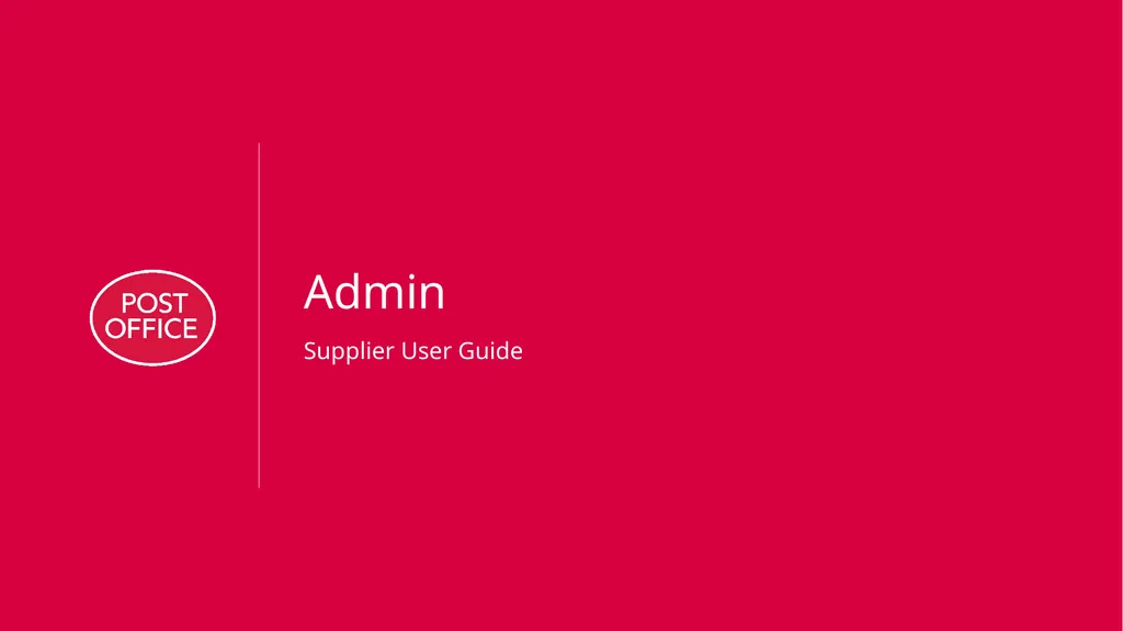 Admin Supplier User Guide Logging in to web3 Admin - slide 1 of 19