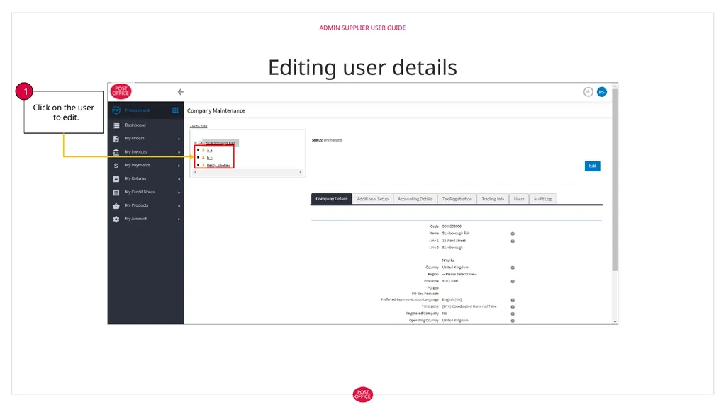 Admin Supplier User Guide Logging in to web3 Admin - slide 16 of 19