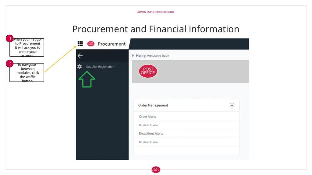 Admin Supplier User Guide Logging in to web3 Admin - slide 7 of 19