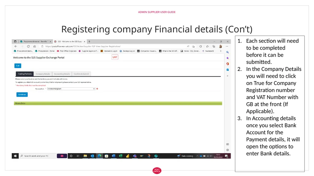Admin Supplier User Guide Logging in to web3 Admin - slide 9 of 19