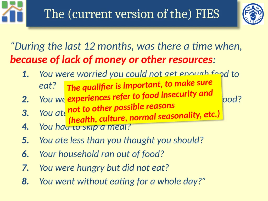 Voices of the Hungry A worldwide survey of - slide 13 of 26