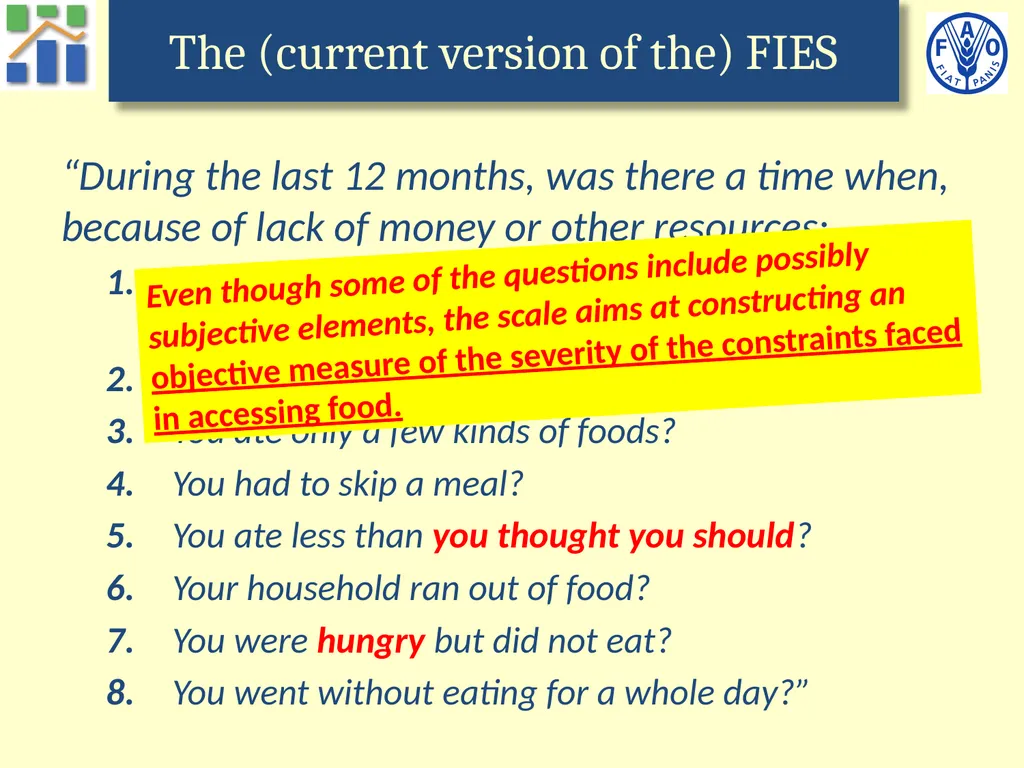Voices of the Hungry A worldwide survey of - slide 16 of 26