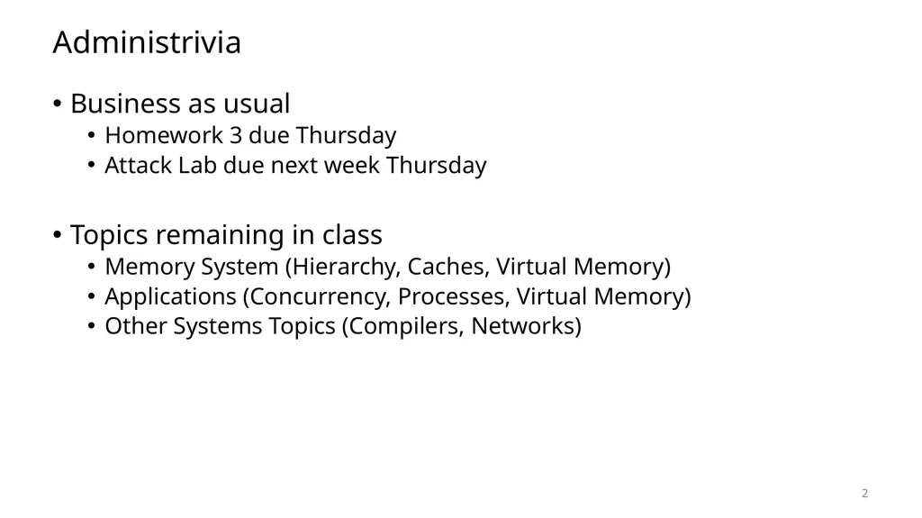 Lecture 12 Memory Hierarchy CS213 – Intro to - slide 2 of 55