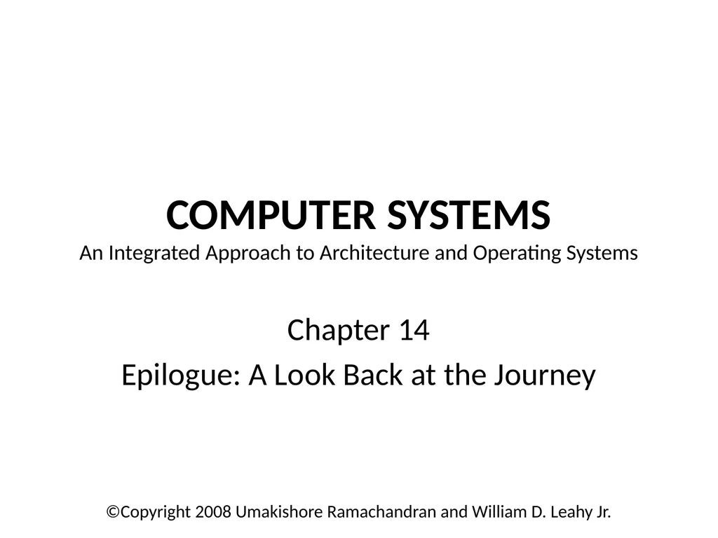 Computer Systems An Integrated Approach to - slide 1 of 13