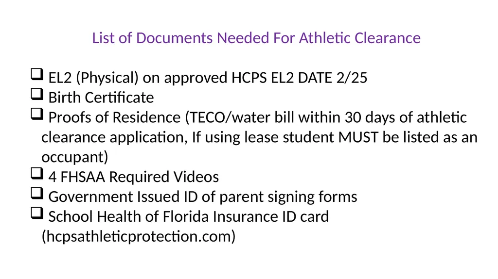 LENNARD HIGH SCHOOL Athletic Paperwork Directions - slide 2 of 29