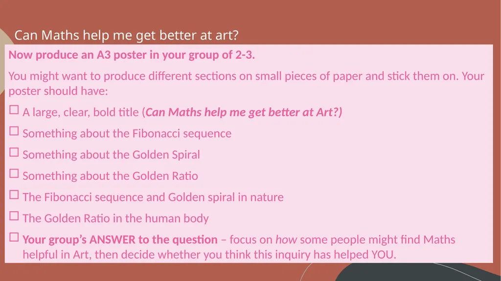 Can Maths help me get better at Art? LO: - slide 31 of 34