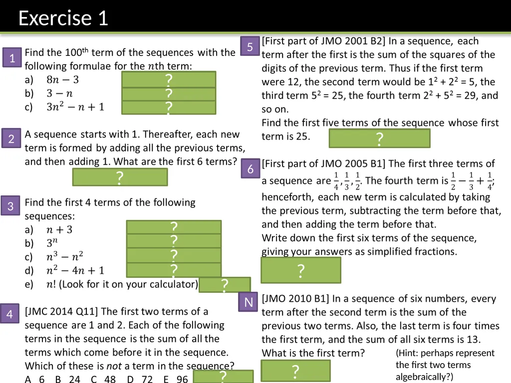 Year 7 :: Sequences Dr J Frost - slide 9 of 24