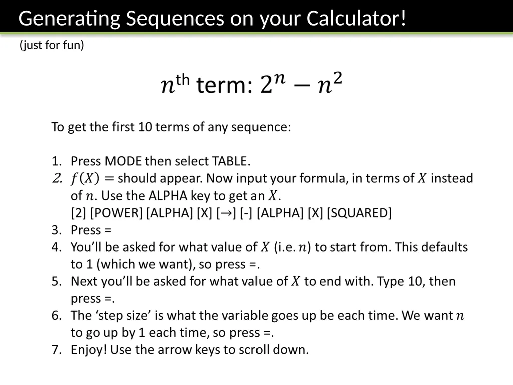 Year 7 :: Sequences Dr J Frost - slide 11 of 24