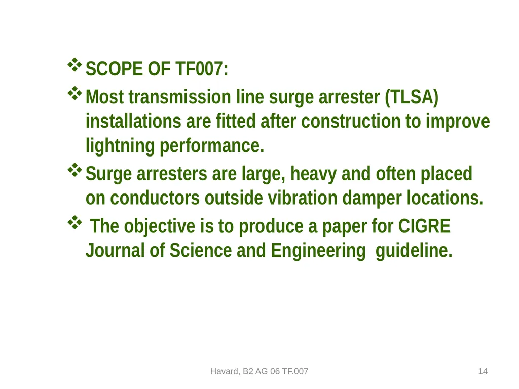 Progress in CIGRE Working Groups on Lightning and - slide 14 of 45