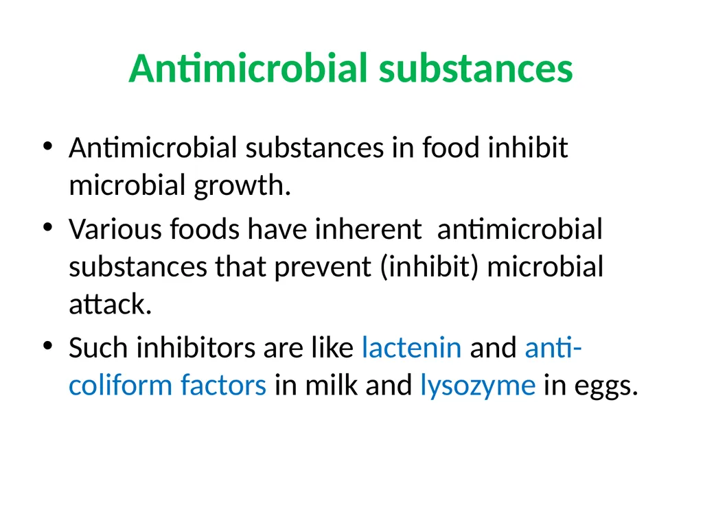 Factors affecting microbial growth in food (a) - slide 13 of 23