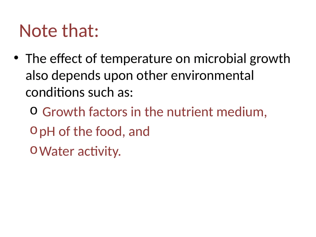 Factors affecting microbial growth in food (a) - slide 20 of 23