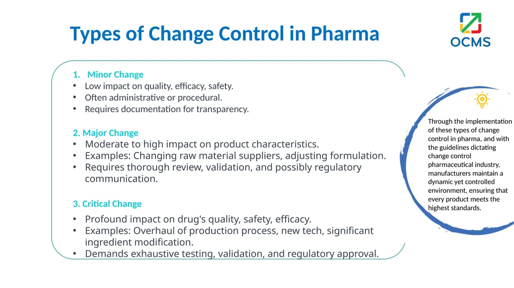 Change Control in Pharmaceutical Industry What is - slide 3 of 14