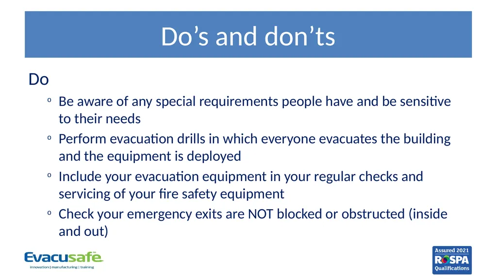 Evacuation Equipment Key Trainer Course Before we - slide 16 of 20
