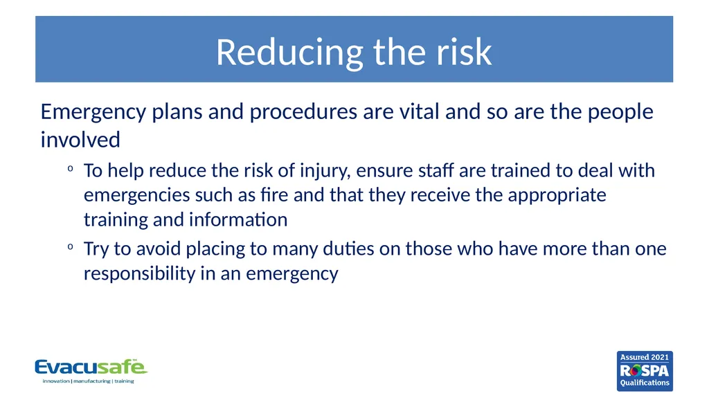 Evacuation Equipment Key Trainer Course Before we - slide 14 of 20