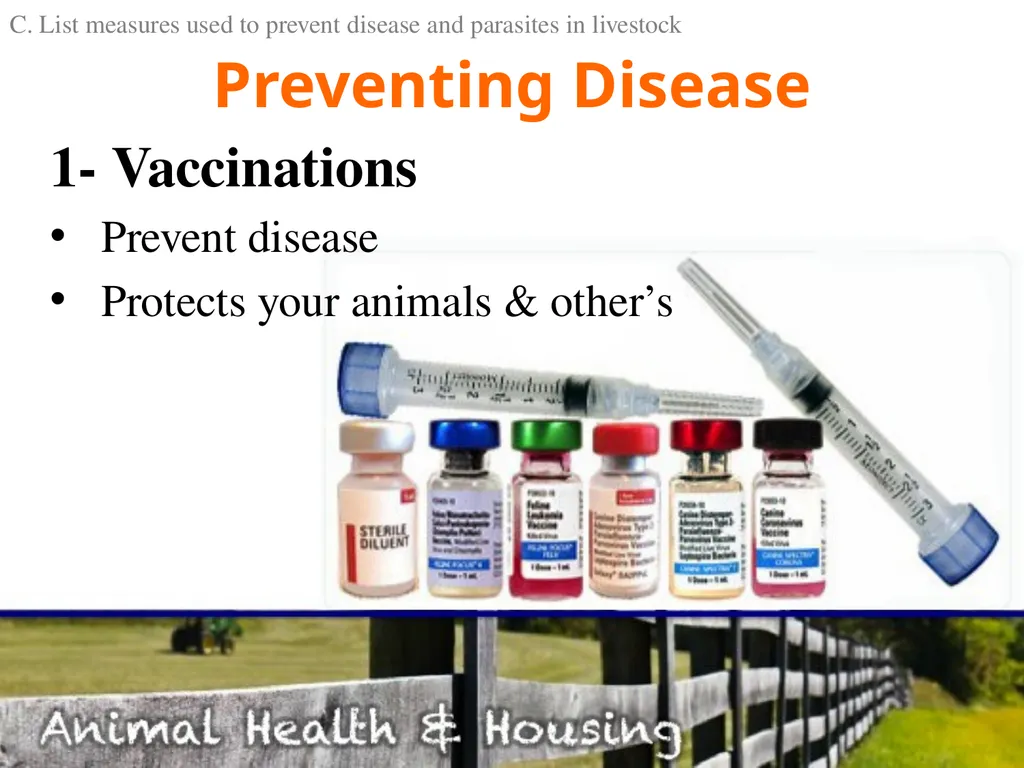 Animal Health & Housing Relate concepts of animal - slide 12 of 17