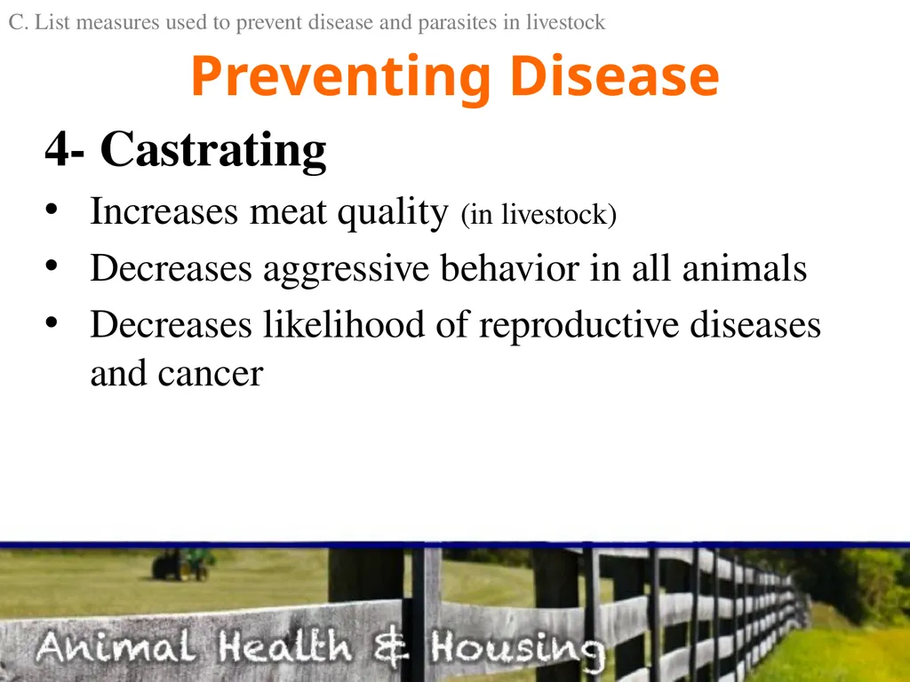 Animal Health & Housing Relate concepts of animal - slide 15 of 17