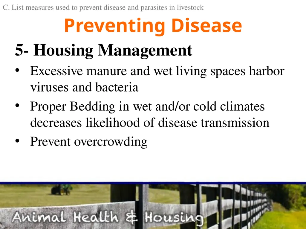 Animal Health & Housing Relate concepts of animal - slide 16 of 17