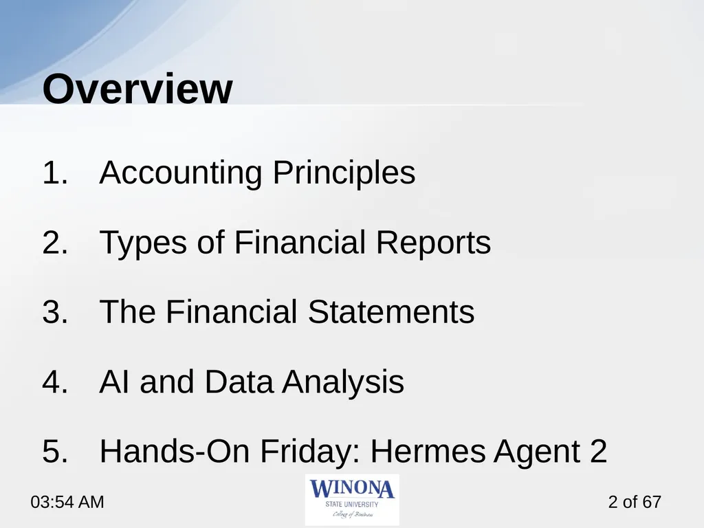 Topic 6: AI and Financial Statements Larry - slide 2 of 67
