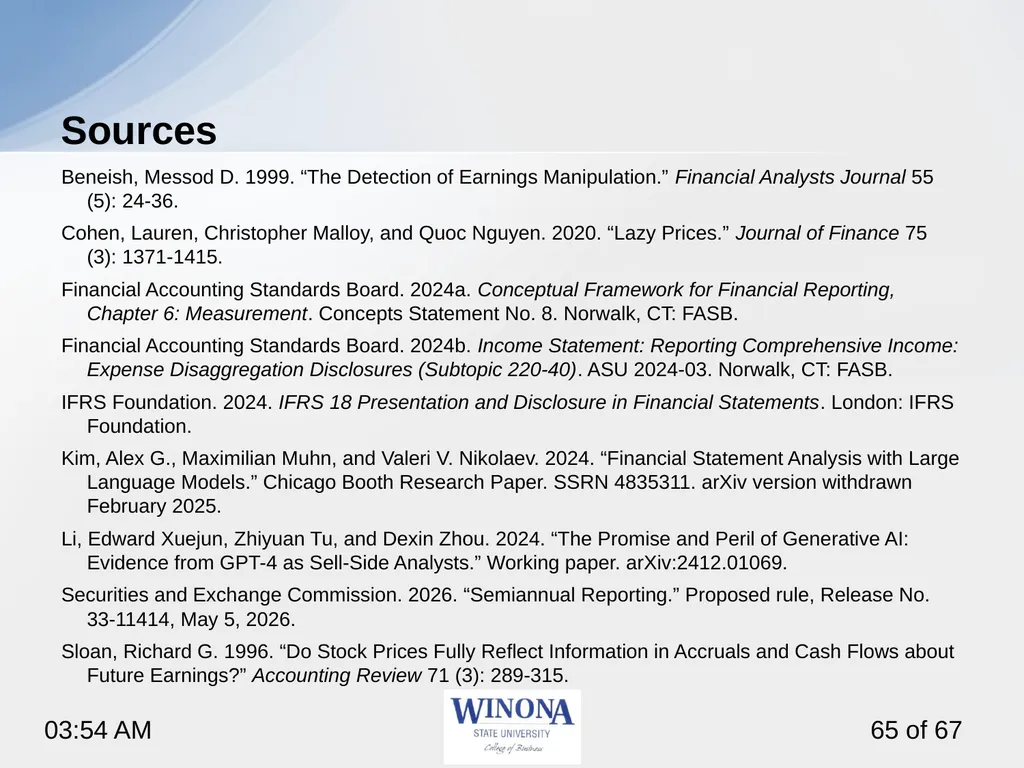Topic 6: AI and Financial Statements Larry - slide 65 of 67