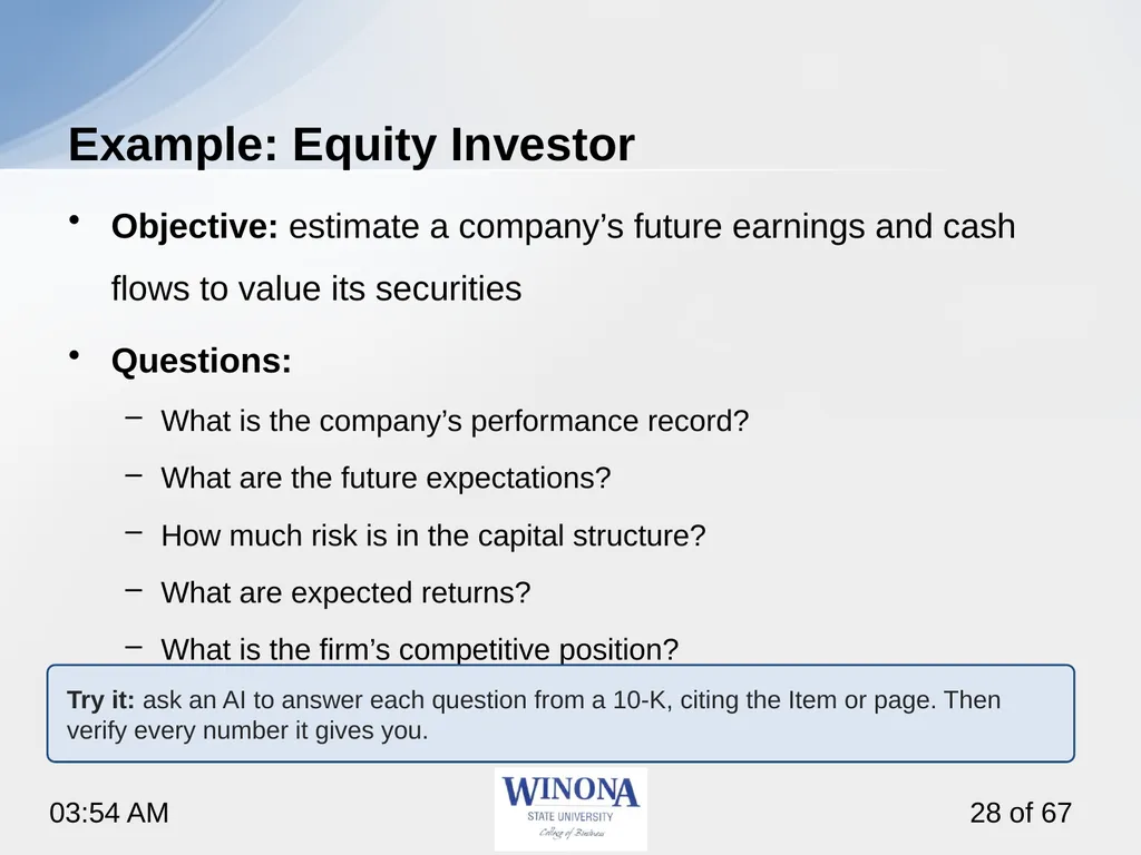 Topic 6: AI and Financial Statements Larry - slide 28 of 67