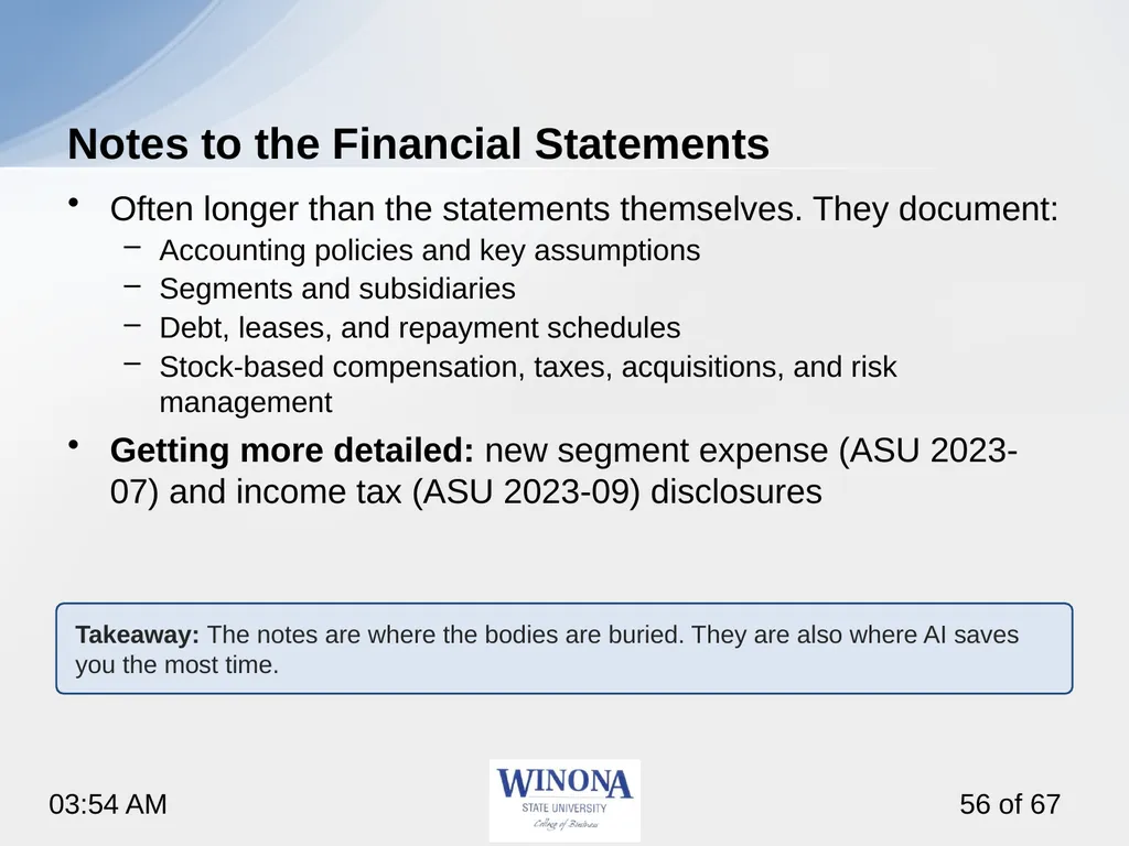Topic 6: AI and Financial Statements Larry - slide 56 of 67