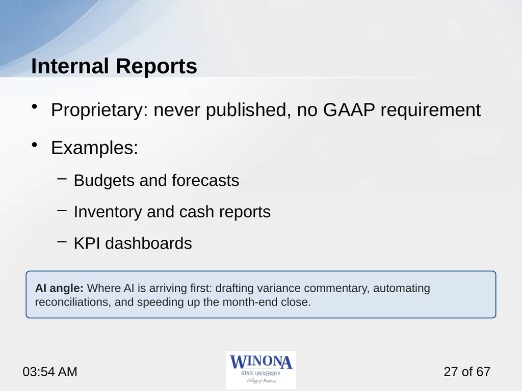 Topic 6: AI and Financial Statements Larry - slide 27 of 67